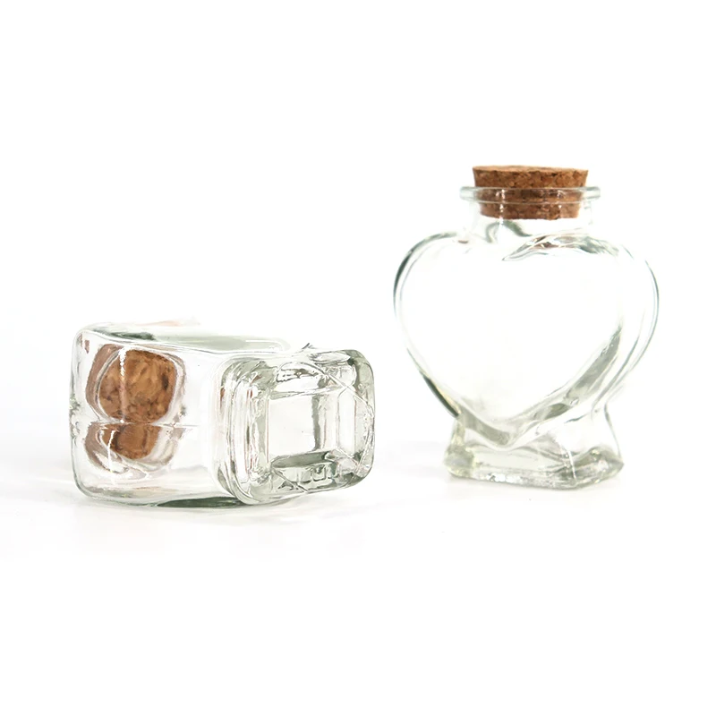 Clear Art Crafts Decorative Glass Bottles Party Favors Mini Wishing Message Glass Bottles With Cork Stopper Lid