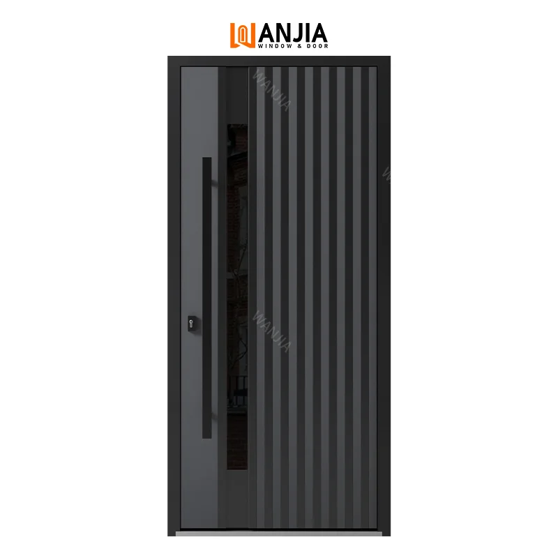 WANJIA Anti theft minimalist design entrance steel door house exterior front entry door modern security door