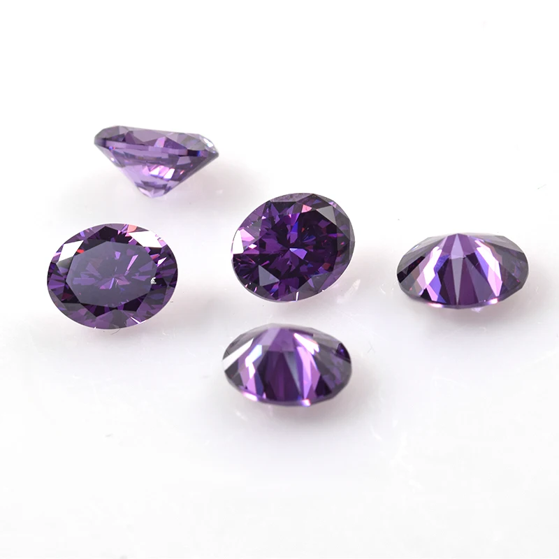 Roomy Gems Colorful Purple Amethyst Oval Cut Cubic Zirconia Stones Price Per Carat CZ Loose Gemstones