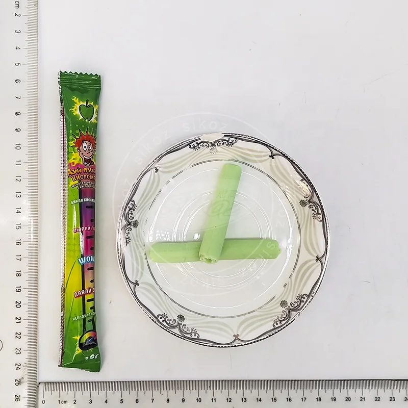 Fruit flavored bubble gum in a long box