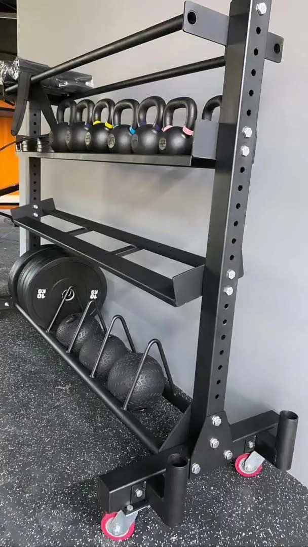Multifunctional Fitness Equipment Storage Rack  Kettle Bells Dumbbells Barbells Wall Balls Bumper Plates Rack
