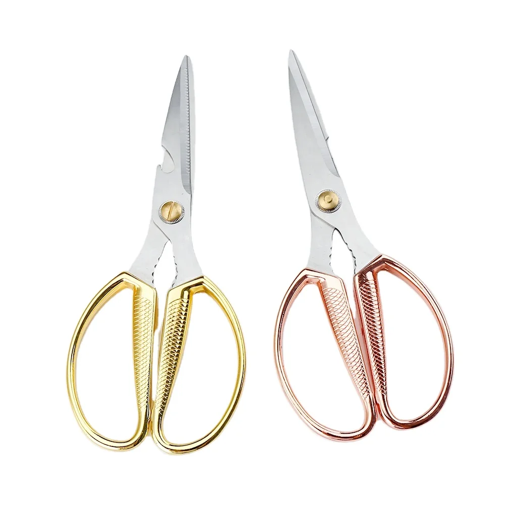 Kitchen Scissors Stainless Steel Golden Plating Kitchen Scissors Ultra Sharp Premium Multi Purpose Kitchen Shears