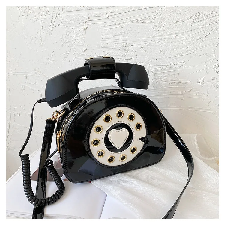 Wholesale Ladies Stylish Handbag Women PU Leather Shoulder Bag Telephone Shaped Crossbody Tote