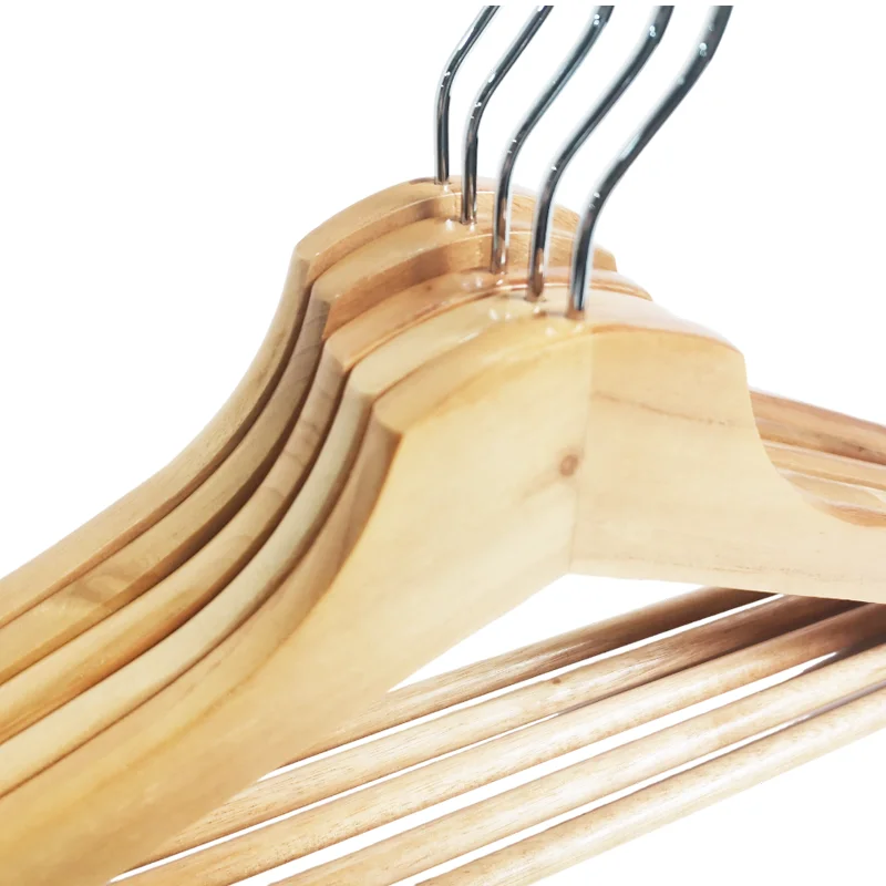 Factory Direct Custom Wholesale Premium Suit Coat Hanger round Wooden Brand Clothes Hanger Boutique Display Hanger