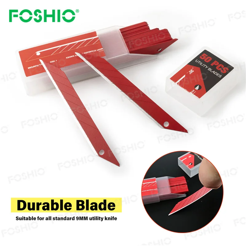 Foshio Customize Colors Carbon Steel Paper Cutting Knife Snap Off 9Mm Blade