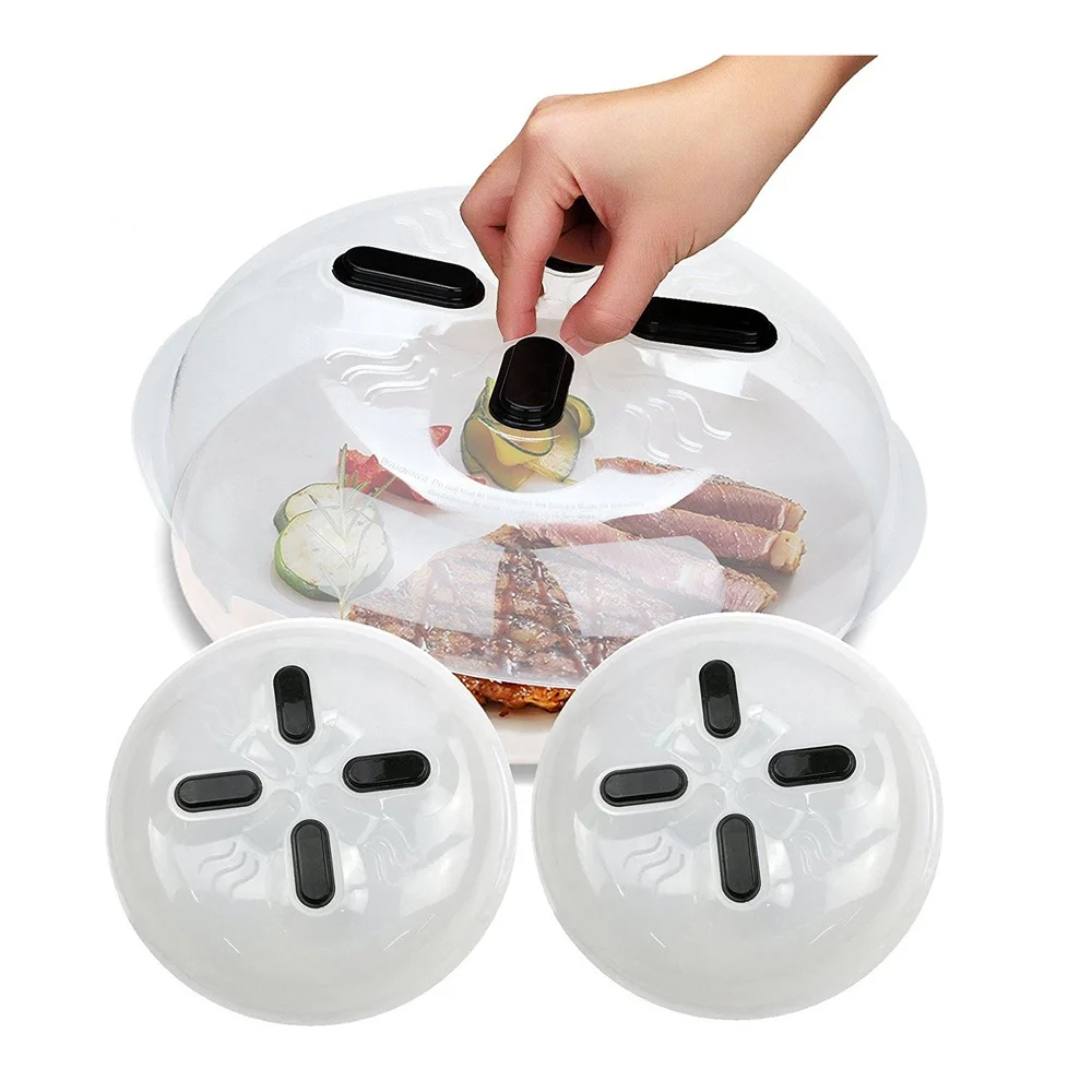 
plastic magnetic microwave splatter cover with steam vents 