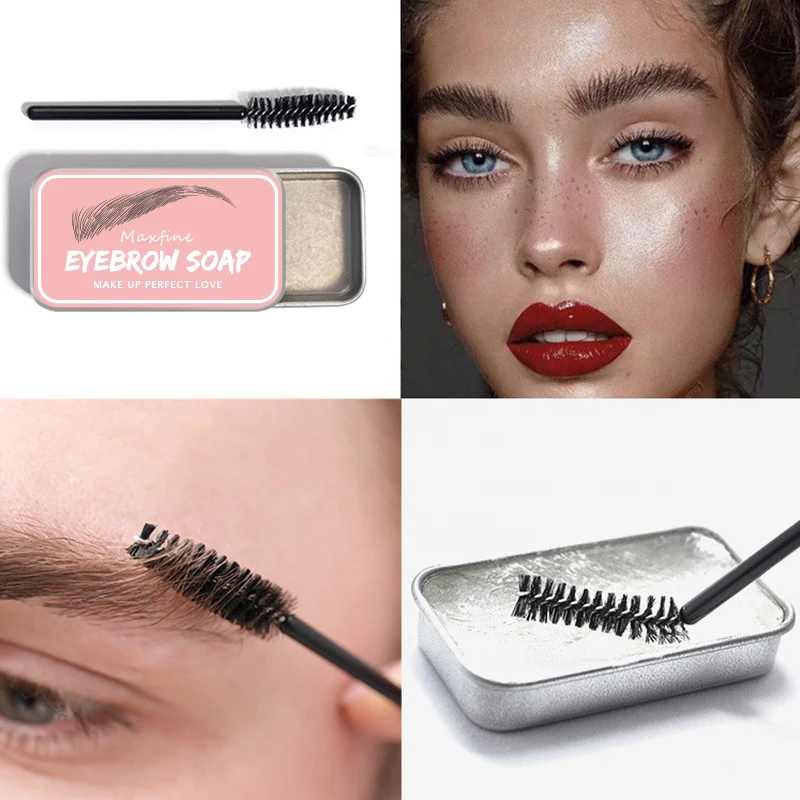 OEM Private Label Clear Eye Brow Gel Soap Tinted Eyebrow Styling Soap Wax Eyebrow Soap With Eyebrow Brush