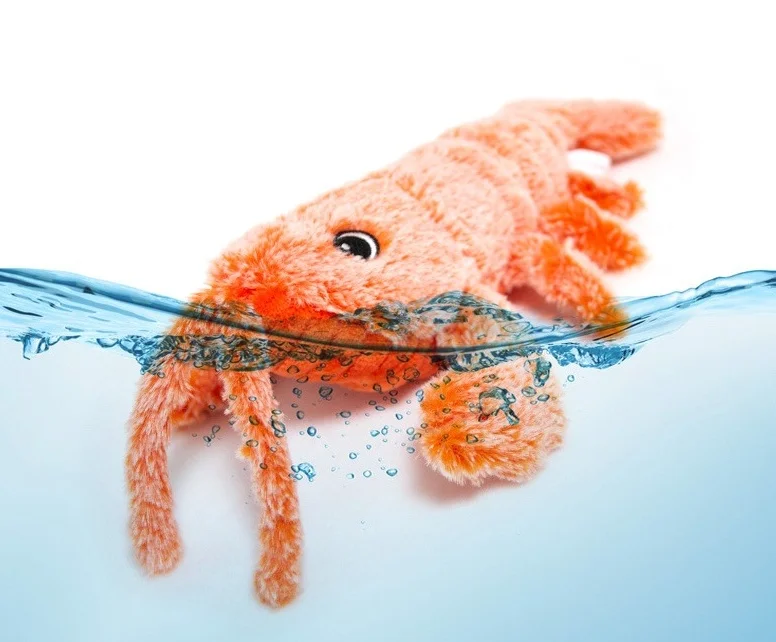 Battery Operated Simulated Lobster,Jumping Toys, USB Rechargeable Funny Plush Toys, Stuffed Animal Cat Toys, Pet Toys Supplies
