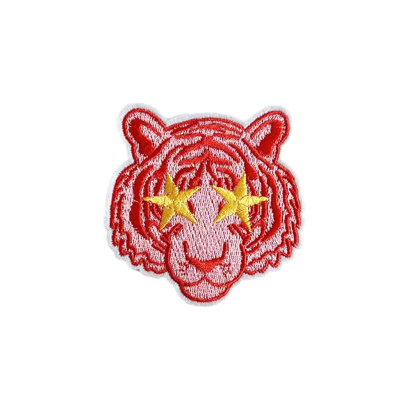 Wholesale Embroidery Patches Manufacture Custom Tiger Embroidered Patches For Clothing Hats