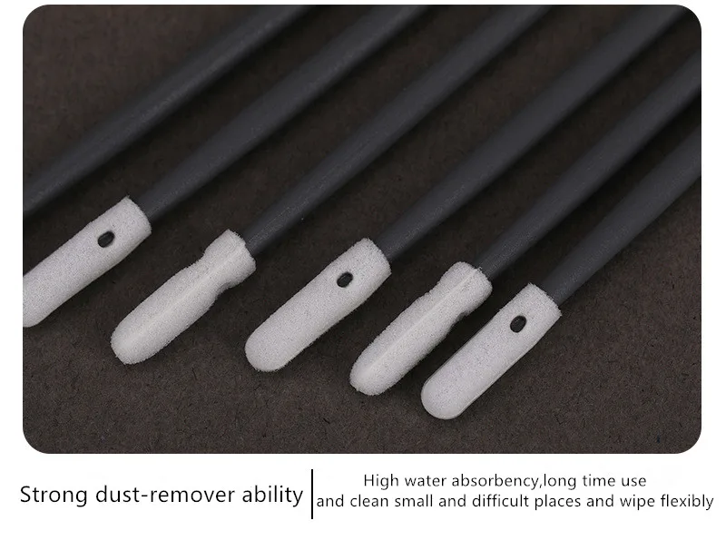 Black handle Professional High Density Pointed Point Tip printhead foam cleaning sponge swabs