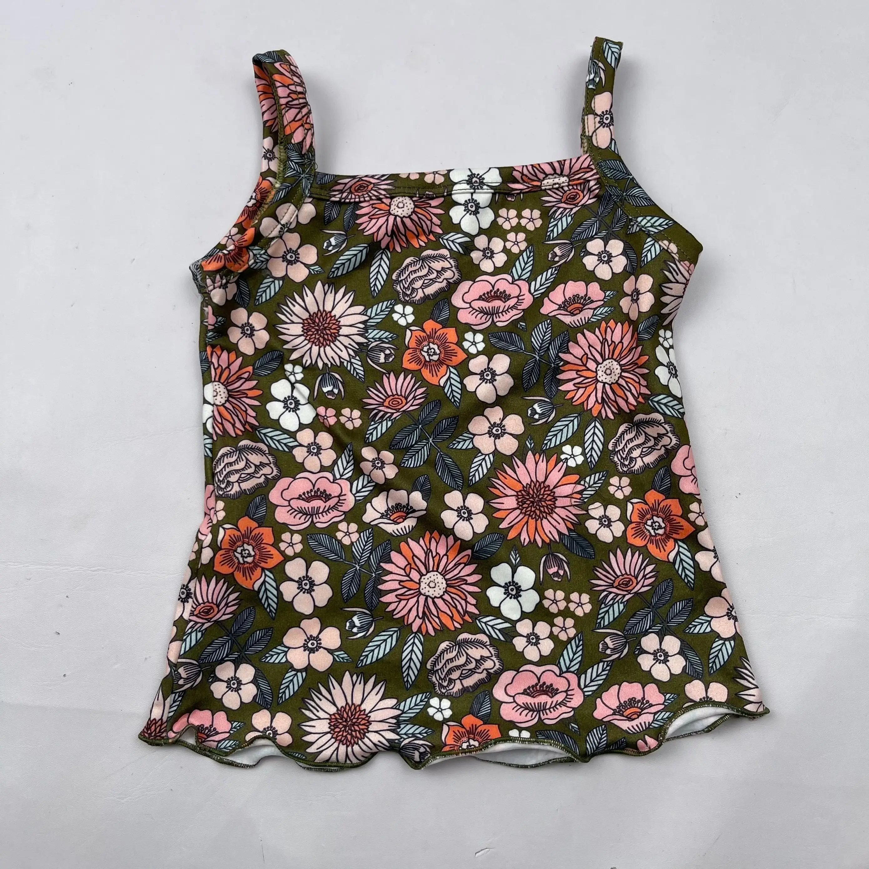 Toddler Customized Hot Summer Casual Daisy Flower Crop Top Tank Bummies Set 0-6 Years Old Baby Girls Clothing Sets