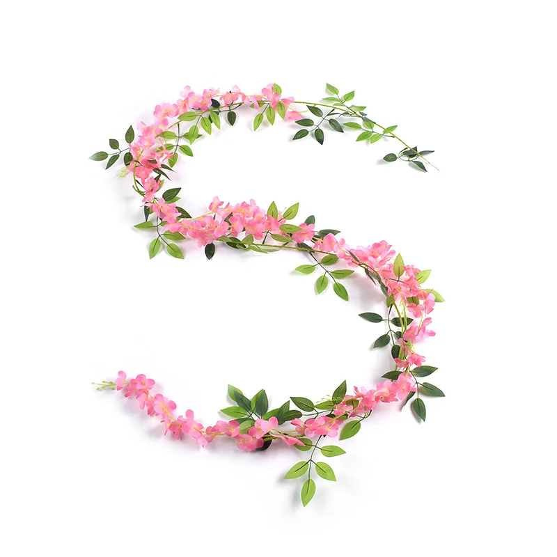 1.9m 5 sprig Romantic Rural Style Artificial Flowers Vine Plastic Flowers Living Room Wall Wedding Decoration