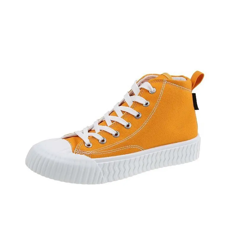 
High-top biscuit canvas shoes girls all-match student flat retro trendy shoes 