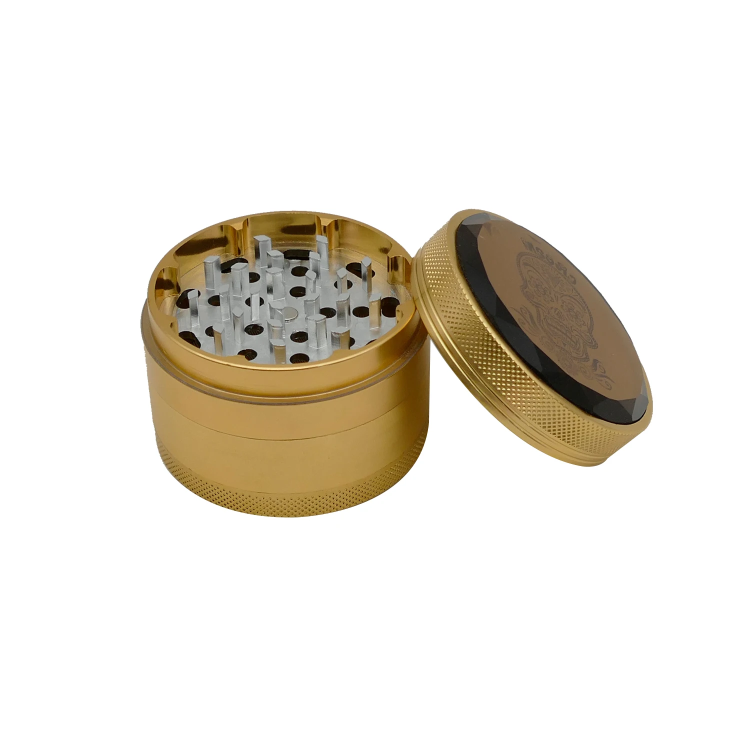 Custom Logo Tobacco Black Metal Grinders Herbal Smoking Accessories Tobacco Herb Grinder