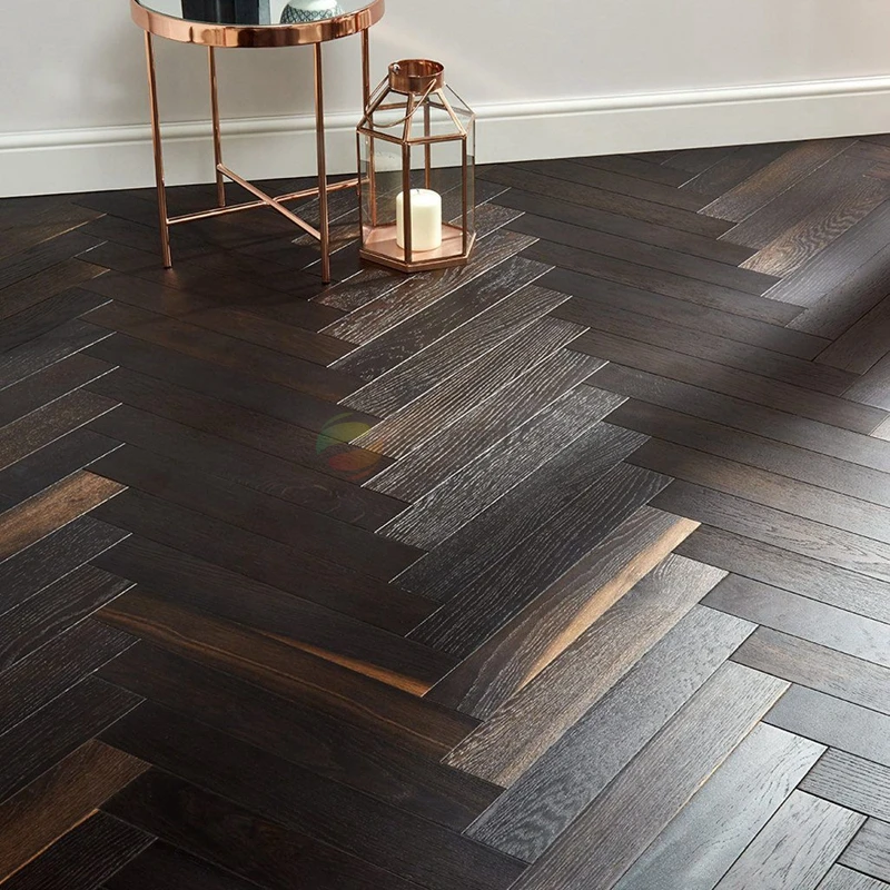 100% European Economic price black oak herringbone laminate Floor