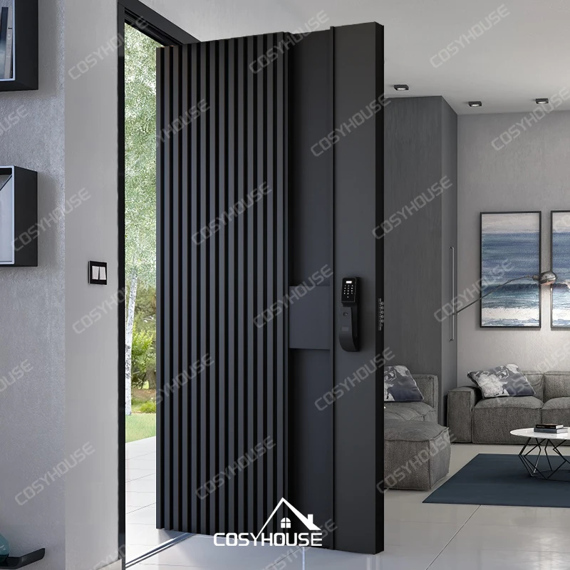 Foshan anti-theft entrance doors residential aluminium doors for home portas para casas alumnio security front entrance doors