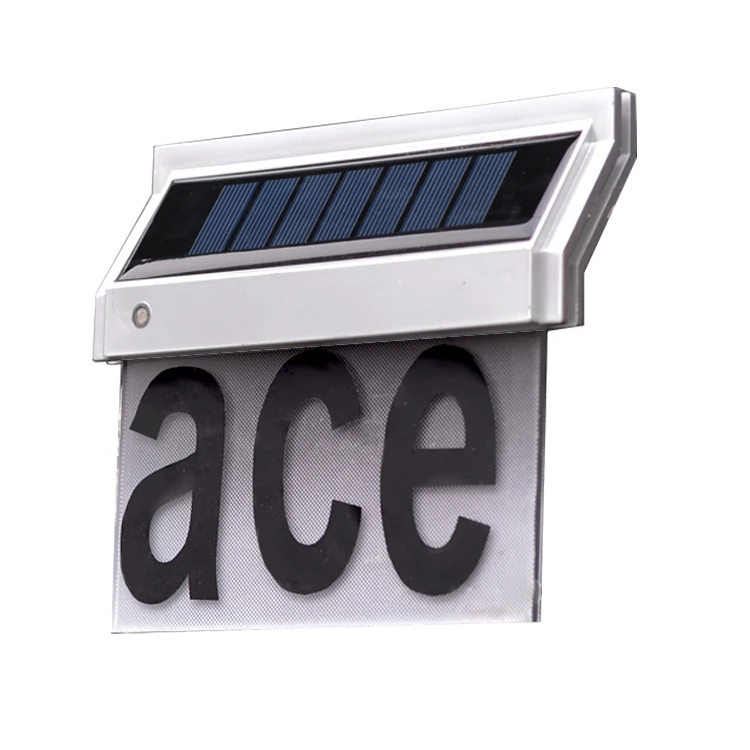 Custom amorphous silicon ip44 waterproof led solar house number light,led number light,solar number light