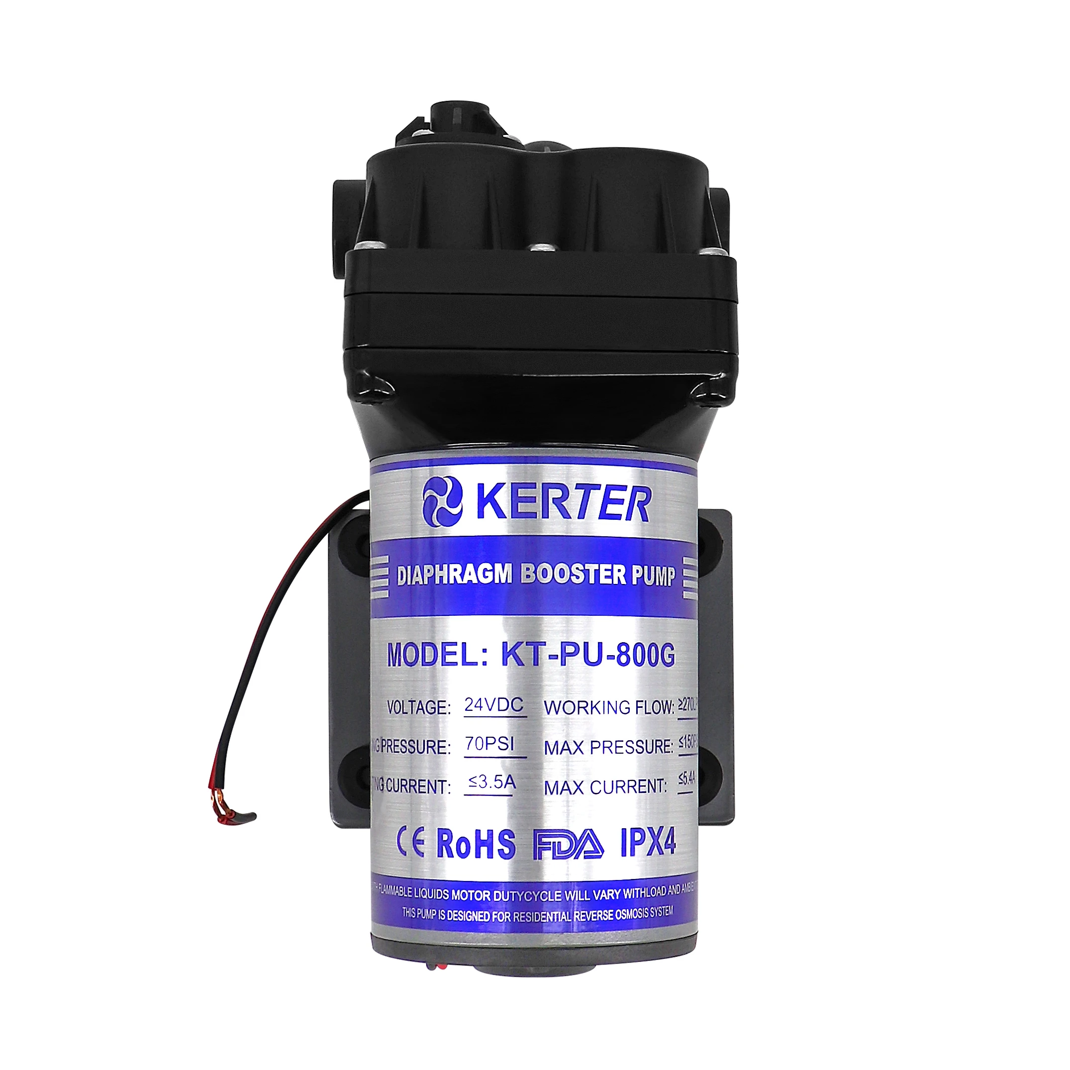 Top selling DC24V 800gpd self-priming water pressure diaphragm booster pump for reverse osmosis ro system water treatment