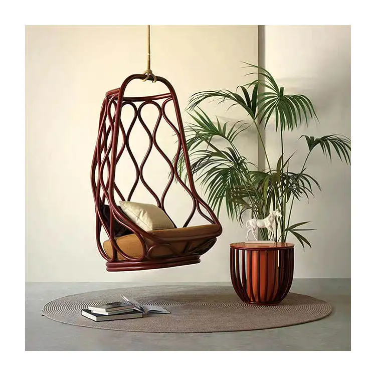 Modern garden swing basket design Iron leisure egg shaped hammock aluminum outdoor hanging basket