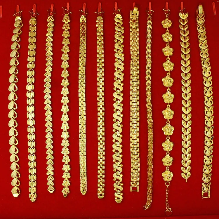Лидер продаж ювелирные изделия из Дубая с золотым покрытием 18 карат 24 позолоченный браслет женские золотые украшения