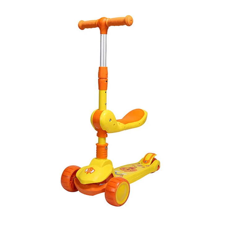 3 Wheels Flashing Wheels  Indoor Outdoor Foldable Easy Storage Balance  Kick Scooter for kids children with seat