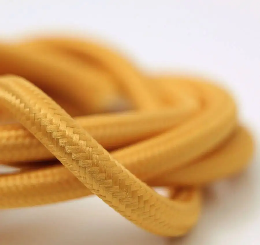 2/3*0.75 Round Textile Copper Wire Decorative Braided Cable For Lighting Accessories