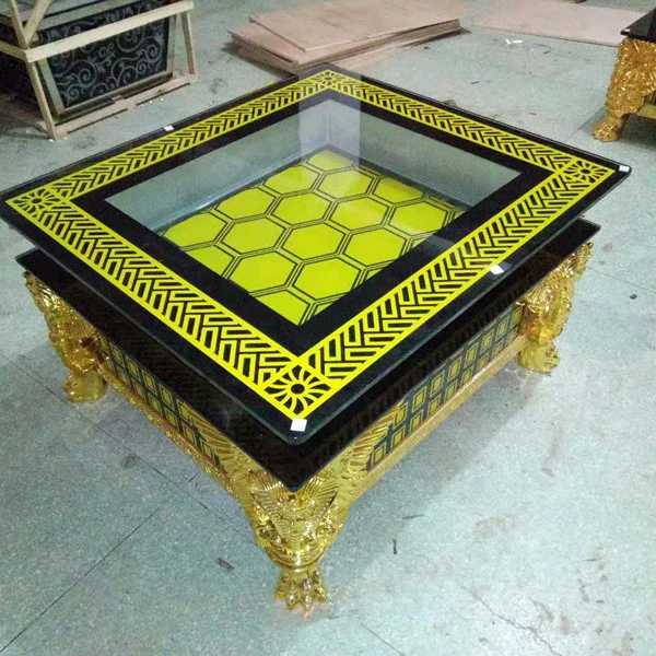
factory direct sell KTV creative tea table European style mass selling box tempered glass table glows 