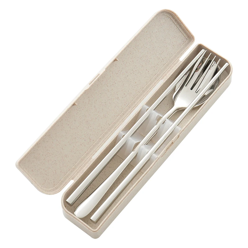 Korean Style 18/8  Stainless Steel Cutlery Set Travel Portable Cutlery Set With Case For Camping