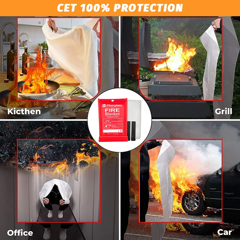 Extra Large Fire Blanket Cabinet Fiberglass Cloth 0.50