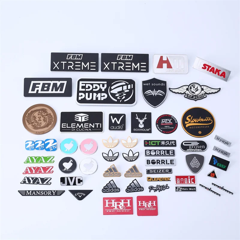 Custom Logo Rich Color Clear Pattern and Glossy Diamond-cut Nameplate Metal for Mechanical Equipment Signage