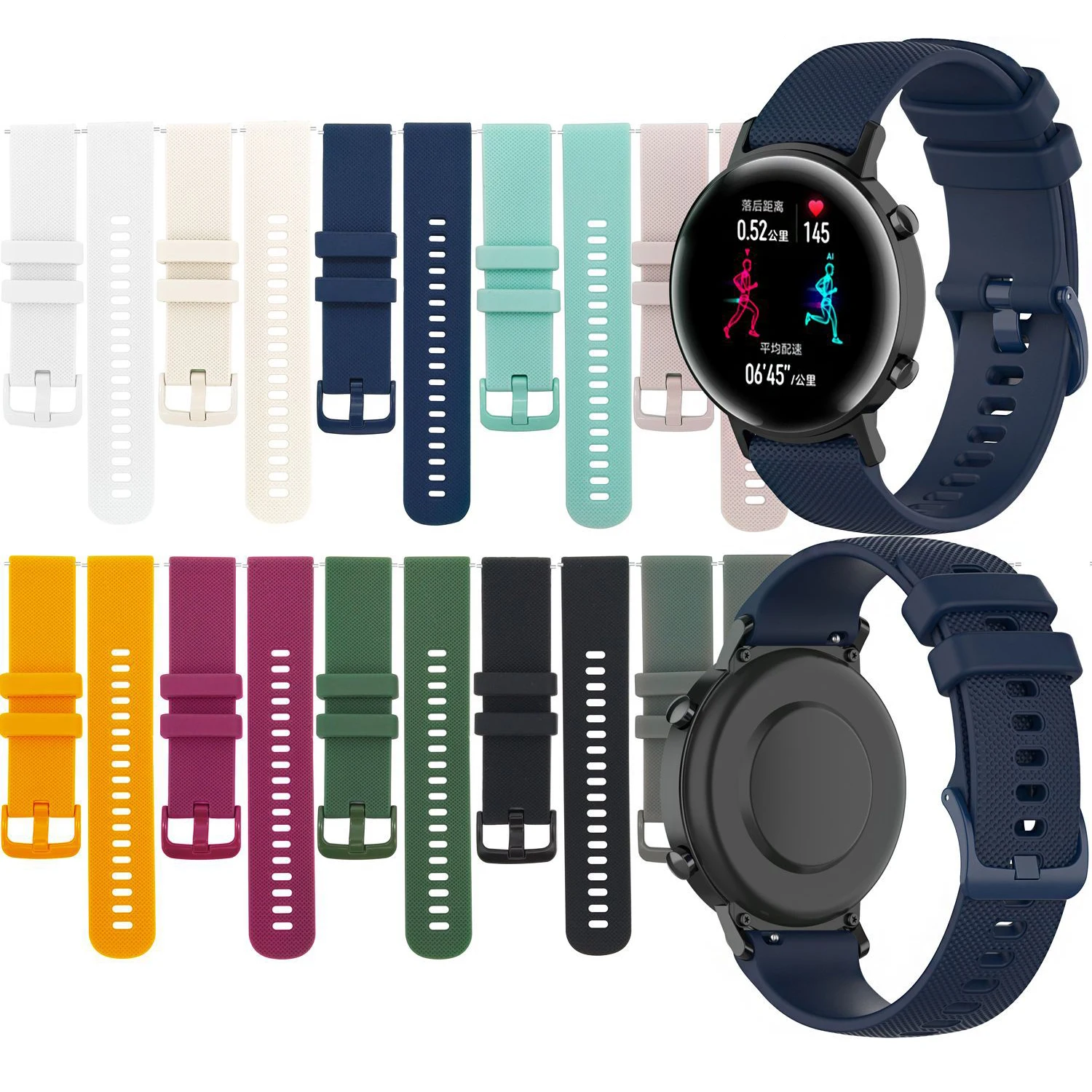 Silicone Watchband 18mm for Garmin venu 2s vivomove 3S vivoactive 4S Sport Quick Release Watch Band Wrist Belt Strap