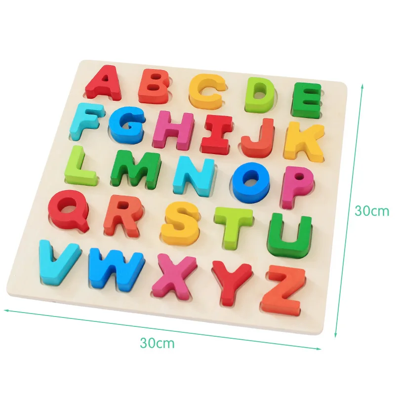 
Children Kids Educational Toy Wooden Alphabet English Letters Number Shape Jigsaw Puzzle For Child Educational 