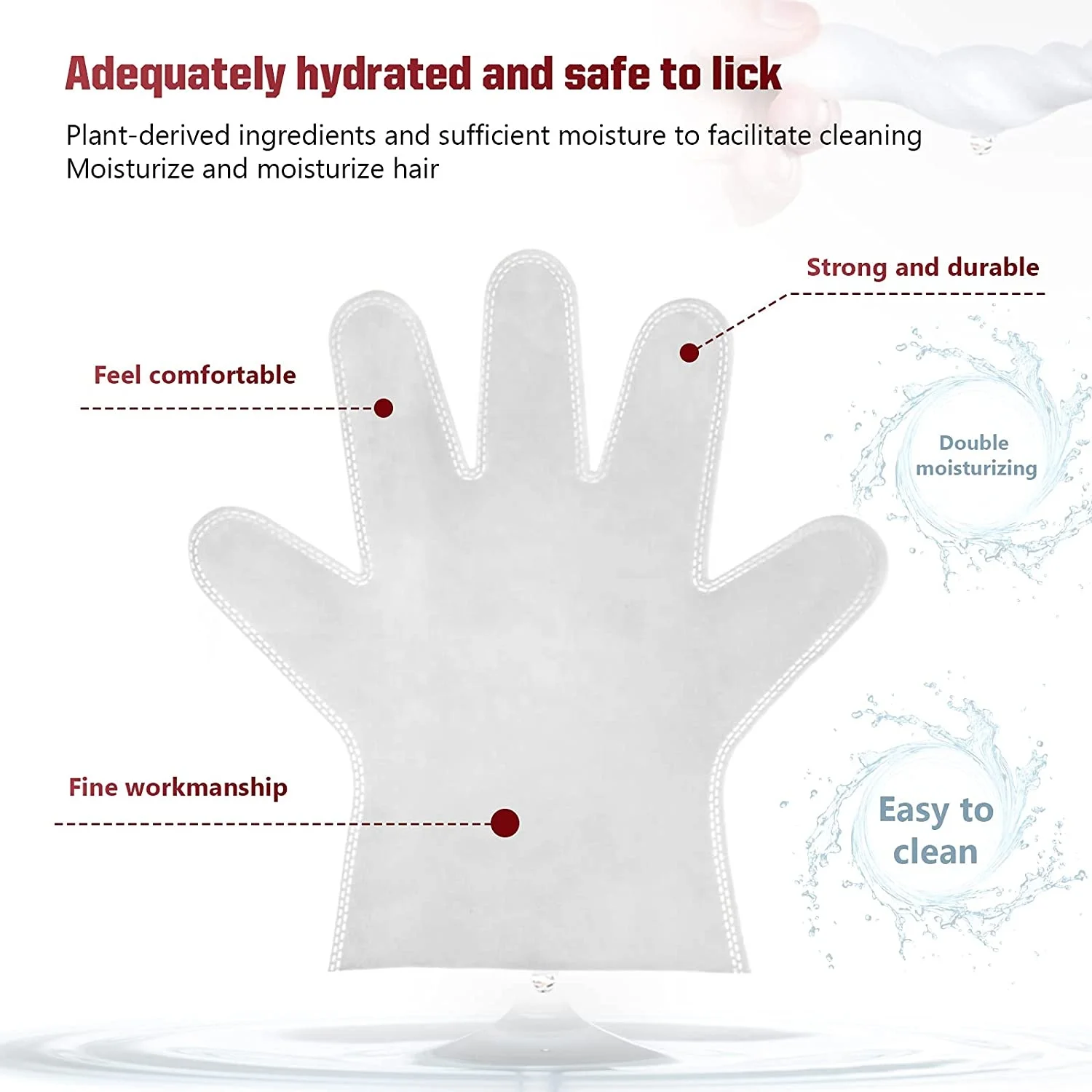 Disposable Hypoallergenic for Dogs Cat Deodorizing Cleaning Fur Paw Ear Five finger Pet Glove Wipes