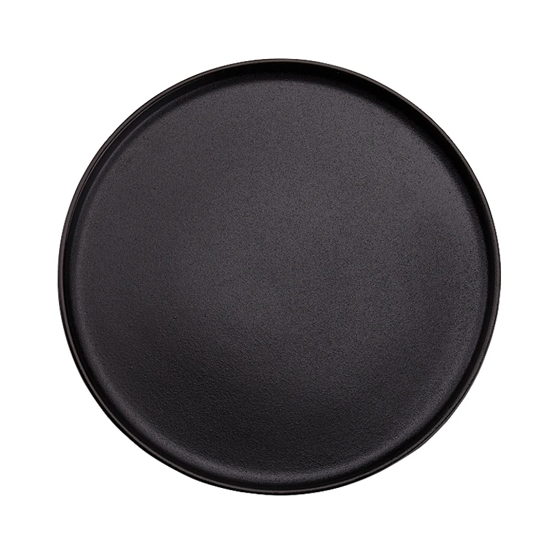 Factory direct hotel black nordic restaurant stoneware Serving dish japanese ceramic dinner flat plates sets