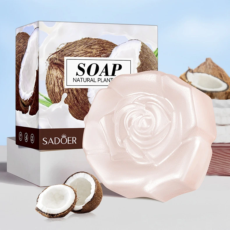 Flower Shape Natural Body Face Hand Glycerin Soap Handmade Bathing Soap with Foaming Net