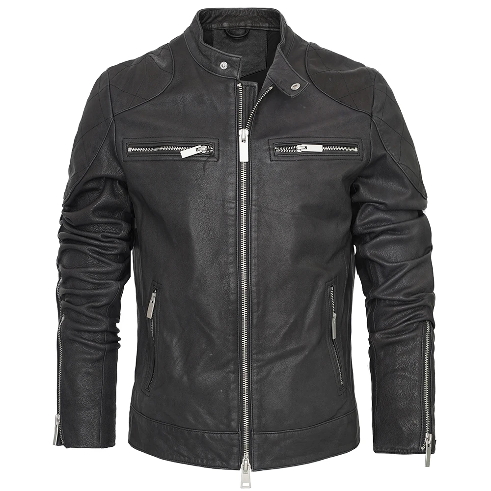 KK76-Real SheepSkin Coat Jacket Genuine Sheep Leather Jackets Winter Warm Coats Suit Outwear