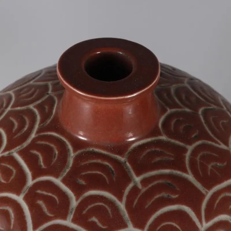 jingdezhen Antique Chinese Red Dragon Pattern Hand Carved Ceramic Home Goods Decorative Vase home decors ceramics vases