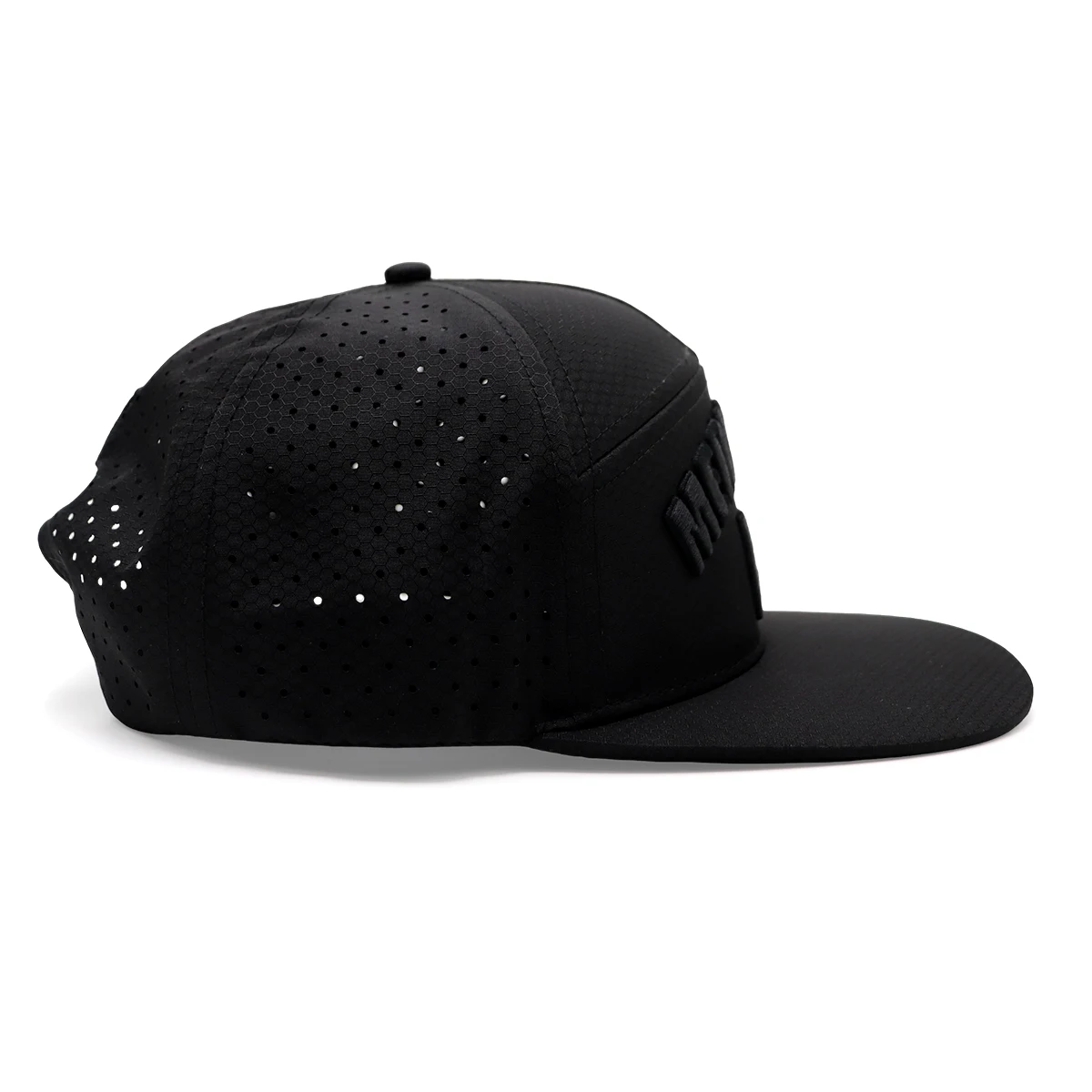 OEM Custom 7 Panel Flat Brim Embroidery Logo Luxury Laser Cut Drilling Hole Waterproof Snapback Caps Hat
