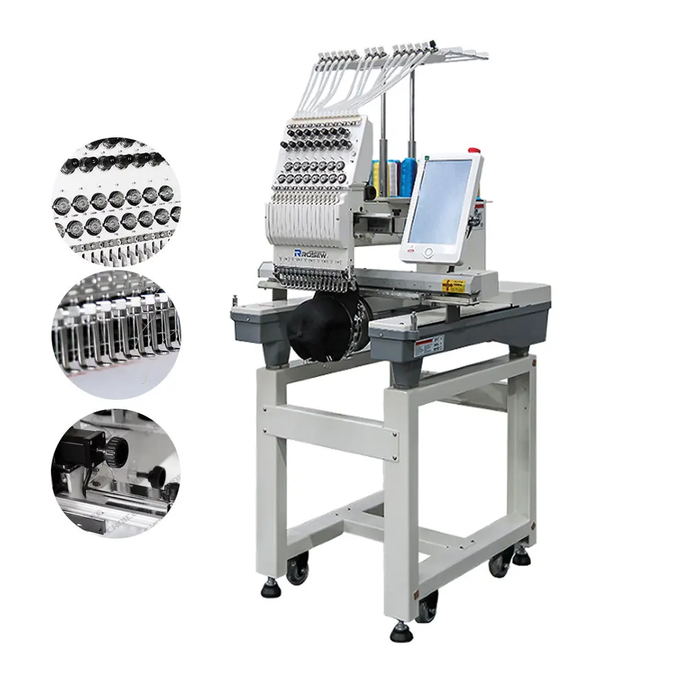 GC-C1501E Latest industrial digital clothes embroidery machine computerized 15 needle single heads tshirt embroidery machine