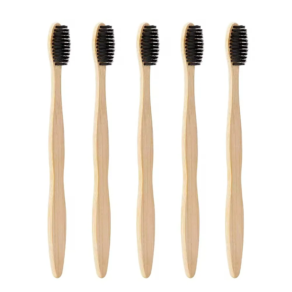 Cheap Custom Wave Bamboo Toothbrush Soft Bristles Biodegradable Natural Travel Bamboo Toothbrush