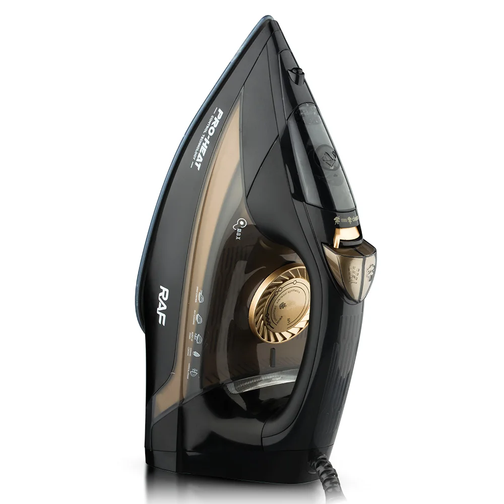 RAF 2400W Popular Portable Adjustable Thermostat Non Stick Ceramic Soleplate Self-cleaning Electric Press Ironing  Steam Iron