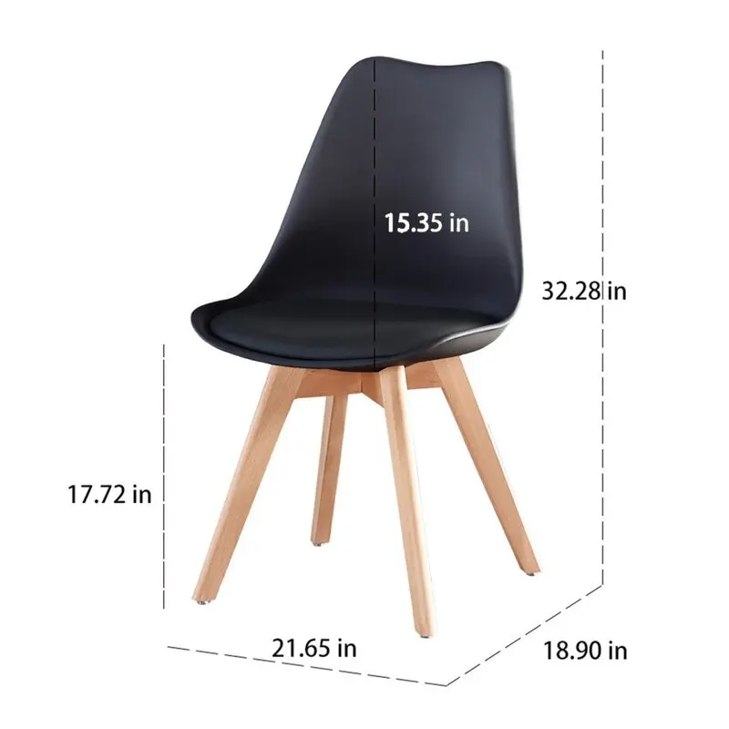 Стильные серые обеденные стулья с основанием из массива дуба