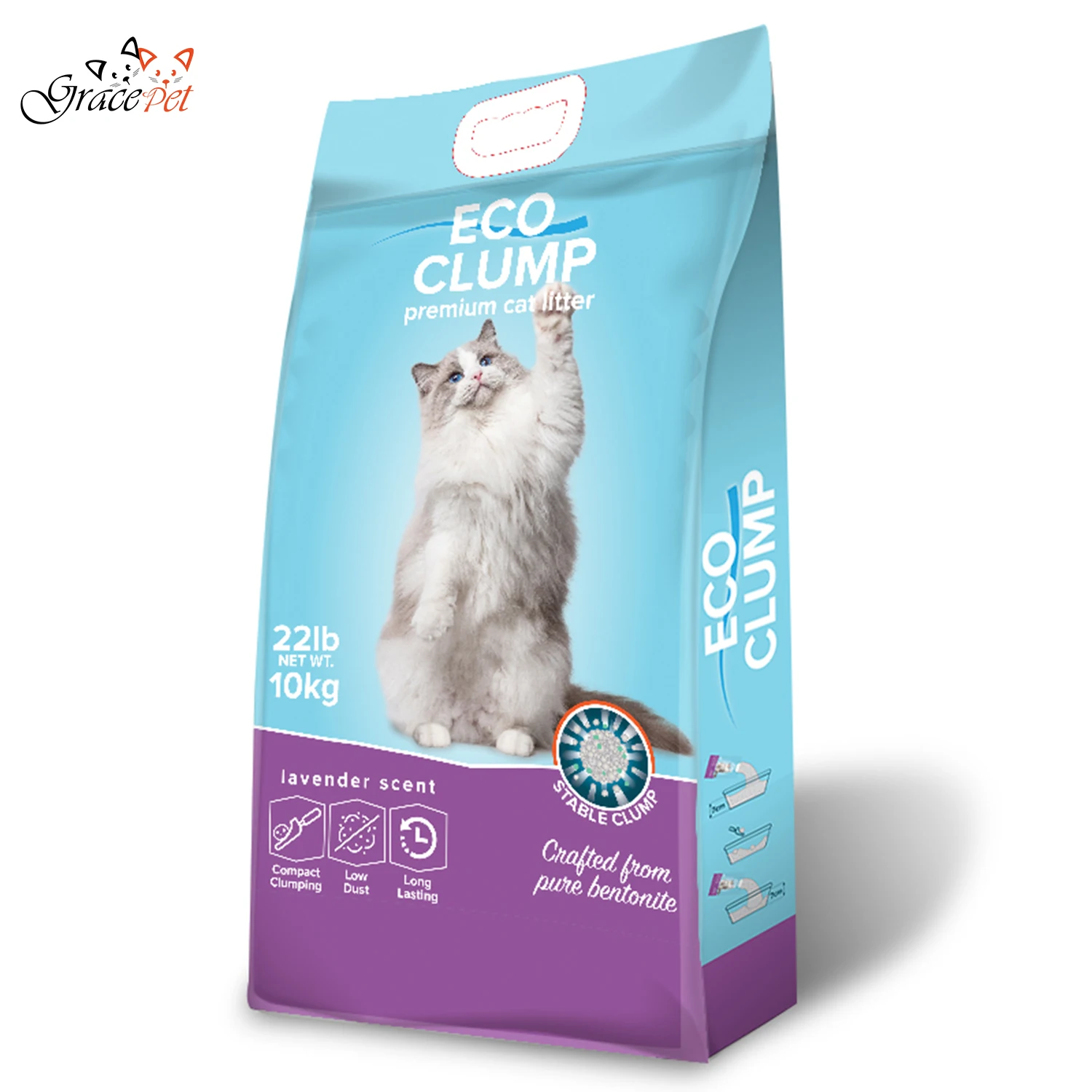 BSCI factory 2023 Sample free Wholesale Charcoal Bentonite Arena de gato eco clump Sodium Cat Litter sand