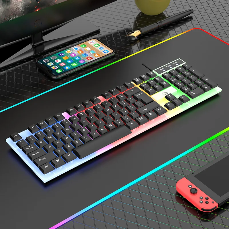 Hot sell  gaming keyboard mouse combos desktop laptop computer wired led keyboard and mouse set