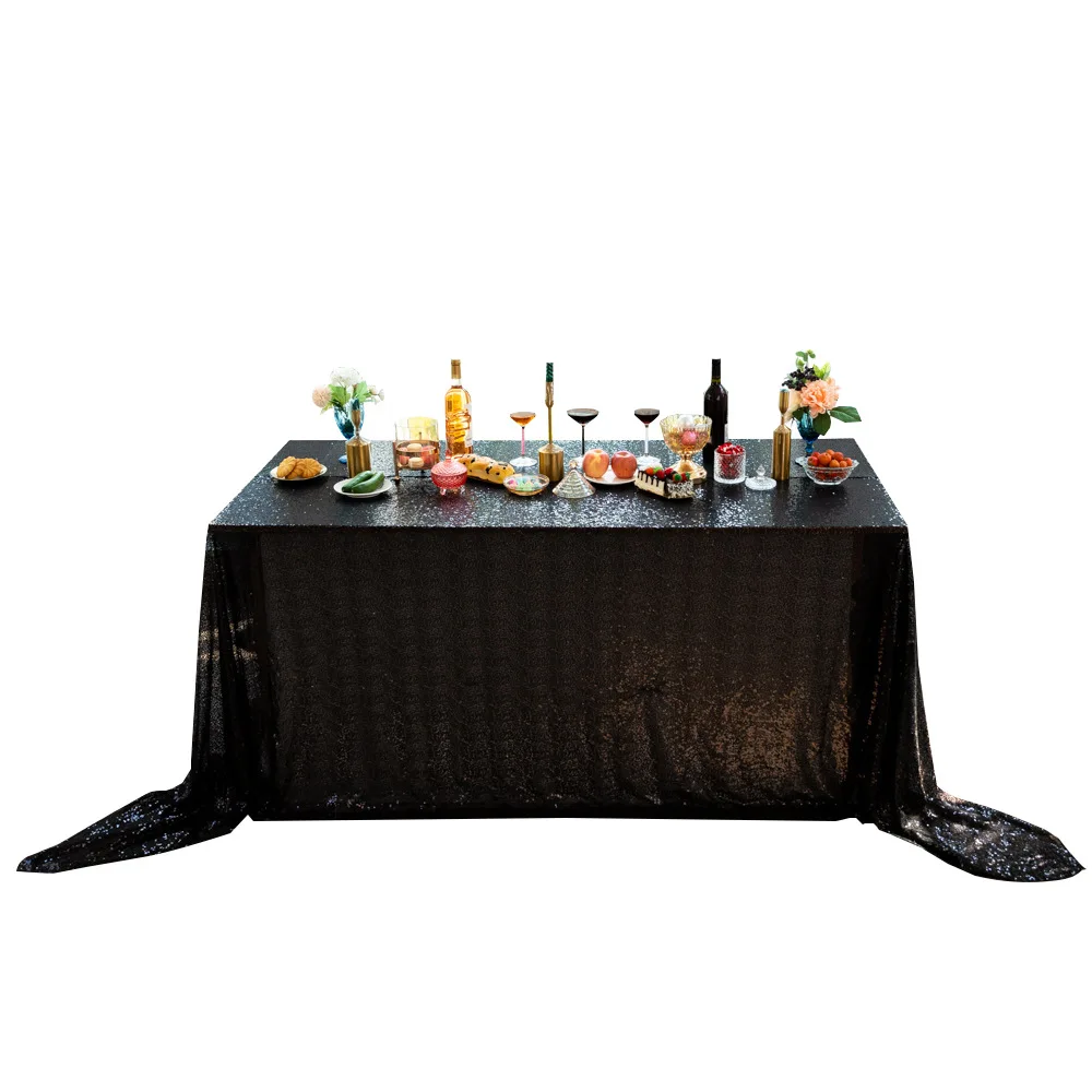 Rectangular Table Cover Glitter Sequin Table Cloth  Rose Gold/Silver Tablecloth For Wedding Party Home Decor Multi-Color/Sizes