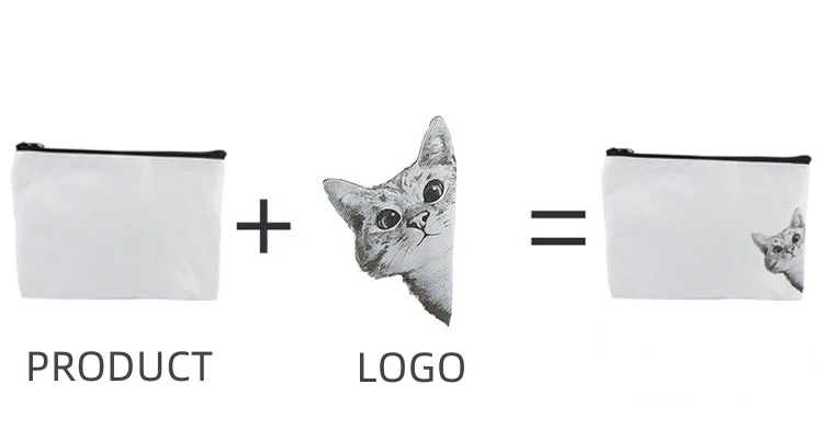 Famous Custom Logo Portable Blank Mini Cosmetic Canvas Bag with Zipper