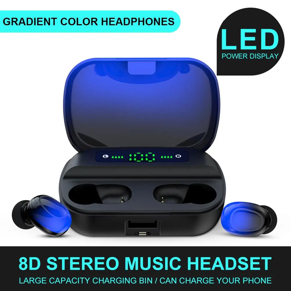 Q61LX BT 5.0 Earphones 1500 mAh Headphone Wireless Earphone  Loud Sound Bass Earbuds Music Q61LXHeadset Sports Headphone