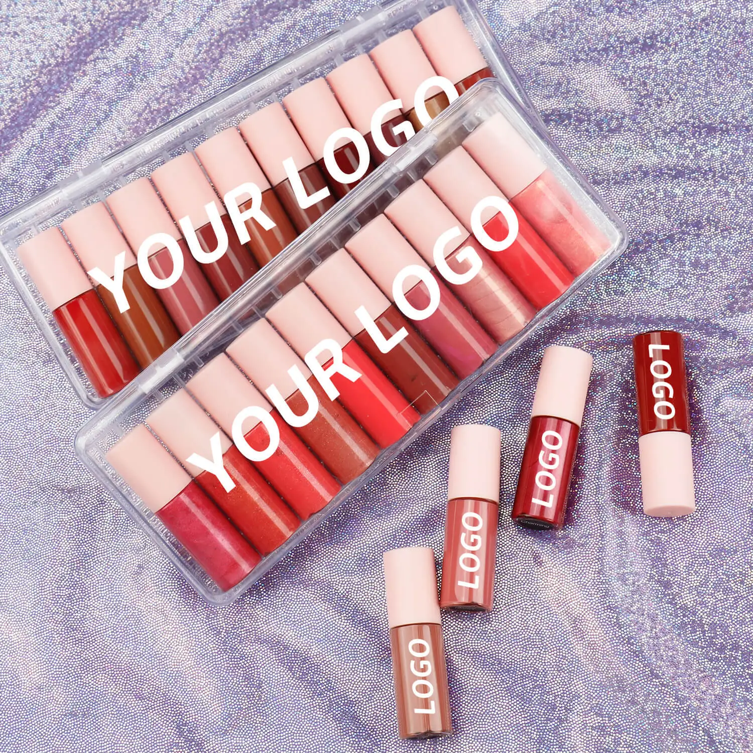 Wholesale OEM Lip Gloss Private Label No Logo 20 Colors Mini Make up Lip Stick Set