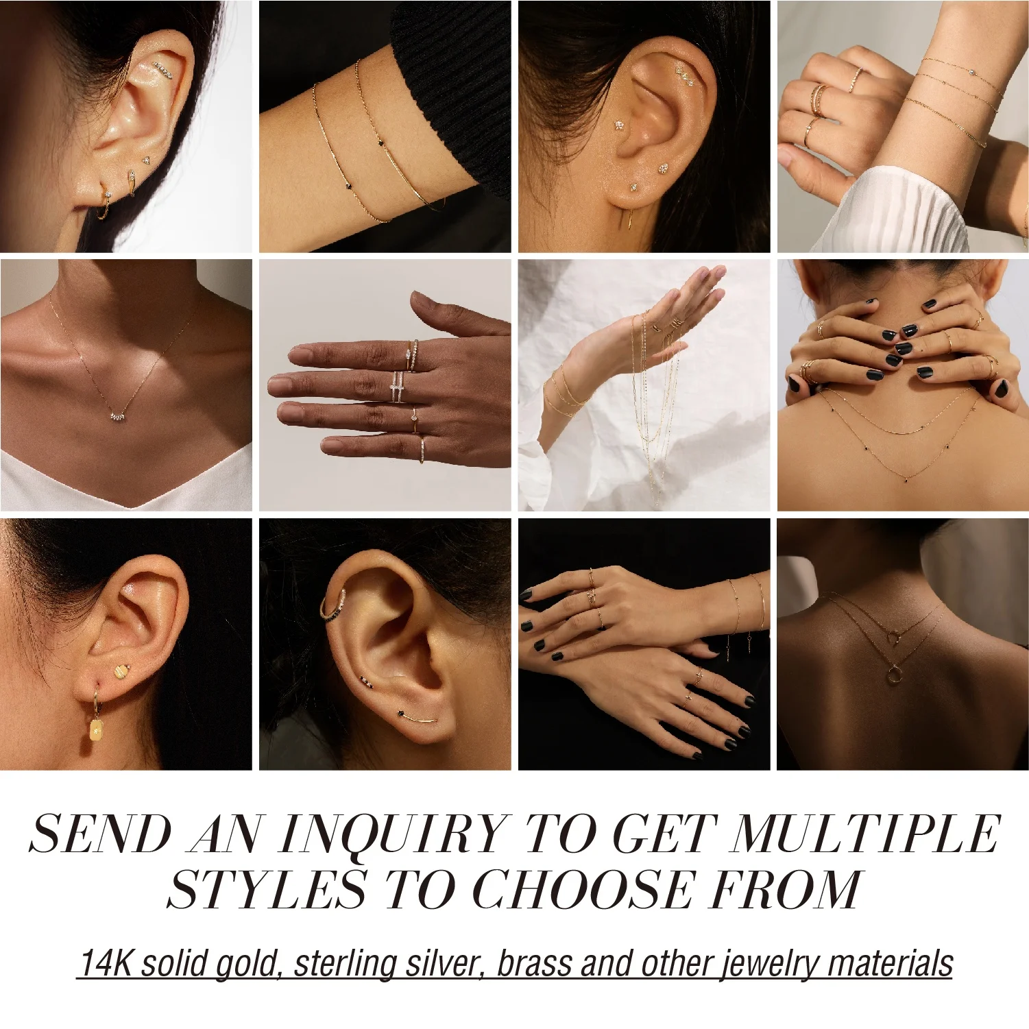 Mercery Horseshoes Earring 14k Solid Gold Real Diamond Labret Piercing Acero Helix Ear Piercing For Women Body Piercing Jewelry