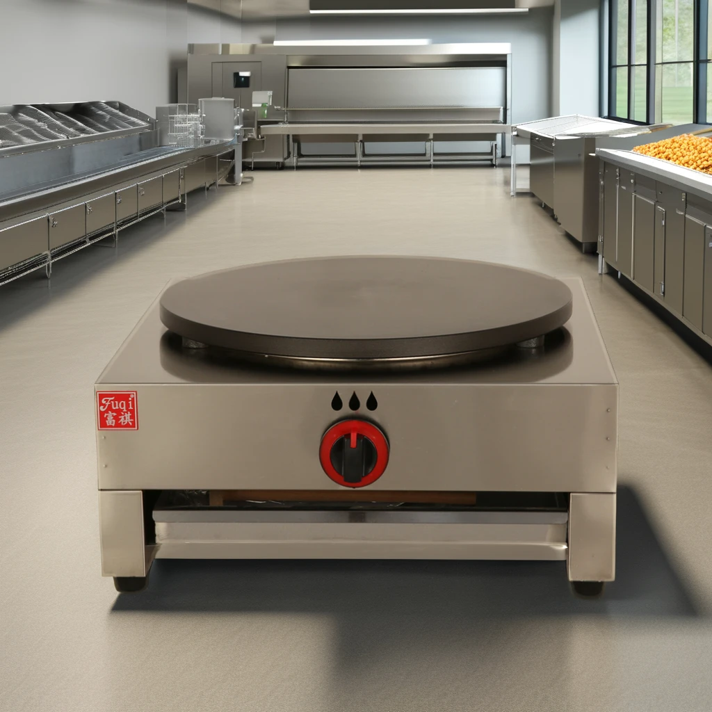 Popular Commercial Kitchen Equipment Single Head round Base Cast Iron Gas Crepe Maker 220V New Condition for Home Use Food Shops